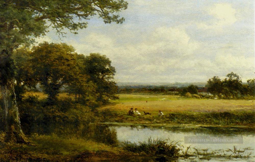 Paysage de Surrey Cornfields Benjamin Williams Leader Peintures à l'huile